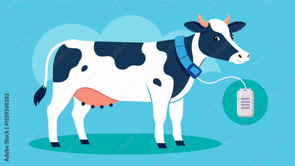 Poster a smart collar worn by a dairy cow records data such as milk production feeding patterns and ruminat