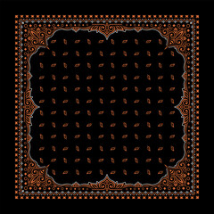 Simply Bandana decorated with white geometric ornament lines that can be applied to fabrics of various colors