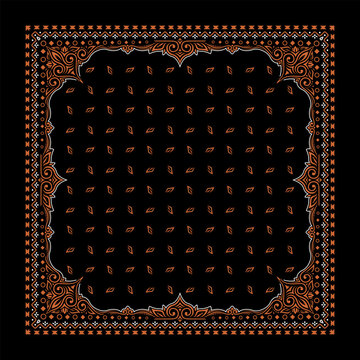 Simply Bandana decorated with white geometric ornament lines that can be applied to fabrics of various colors