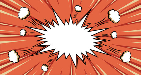 Retro comic book explosion with speech bubble