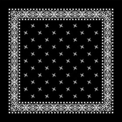 Simply Bandana decorated with white geometric ornament lines that can be applied to fabrics of various colors