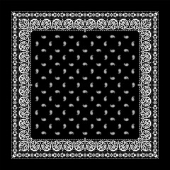 Simply Bandana decorated with white geometric ornament lines that can be applied to fabrics of various colors
