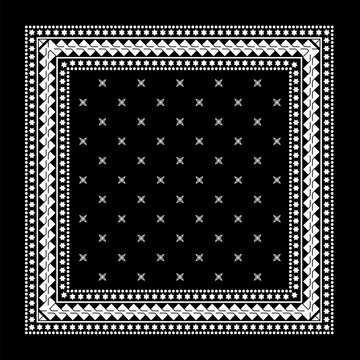 Simply Bandana decorated with white geometric ornament lines that can be applied to fabrics of various colors