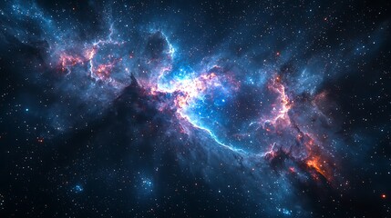 Cosmic Tapestry Nebula unfolds in starlit void