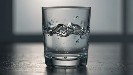 Glass of Pure Fresh Water on White Background
