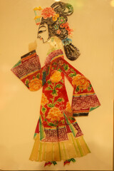 Chinese shadow theater, Traditional Chinese shadow play performance，Chinese shadow play carving