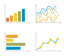 vector illustration of graphs and charts