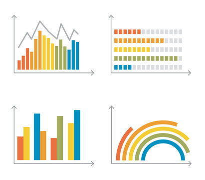 Colorful infographic chart collection for data visualization.
