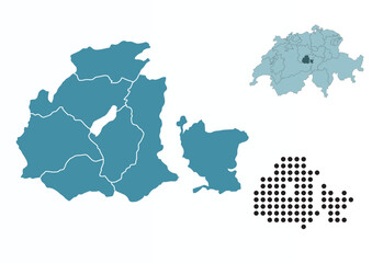 Obraz premium Set maps of Obwalden canton