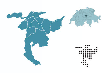 Obraz premium Set maps of Nidwalden canton