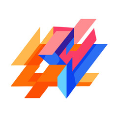 Abstract Geometric Shapes in Vibrant Colors for Graphic Design, Modern Art, Digital Media, Marketing Materials, and Creative Projects  