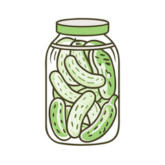 Jar of Pickles Featuring Freshly Canned Cucumbers for Recipe Blogs, Food Websites, Healthy Living Articles, and Kitchen Decor  