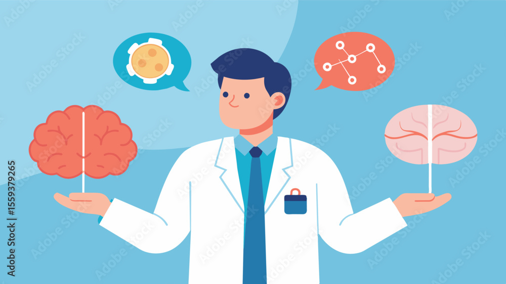 Poster as the doctor moves the model to showcase the cerebrum they explain how different lobes control diff