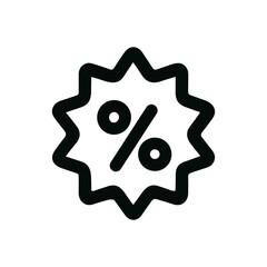 Simple Line Style Percentage Discount Sale Off Offer Badge Icon