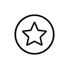 Simple Outline Star Inside Circle Icon Achievement Sign Symbol Design