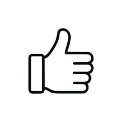 Outline Handdrawn Thumbs Up Approval Gesture Symbol Icon Graphic