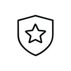 Minimalist Outline Star Inside Shield Symbol Protection Badge Icon