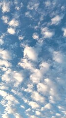 Dreamy Morning Clouds on Blue Sky in Soft Light
