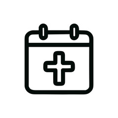 Simple Outline Medical Appointment Calendar Date Schedule Day Healthcare Icon