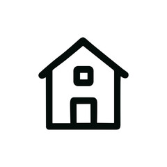 Minimalist Outline Simple Building Home Icon Symbol Shape