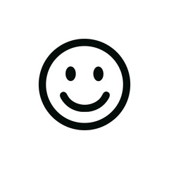 Simple Outline Circular Smiley Face Icon Graphic Element Illustration