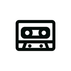 Simple Outline Cassette Tape Music Record Retro Audio Icon