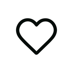 Simple Line Art Heart Symbol Shape Outline Icon Element