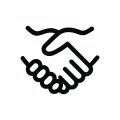 Outline Simple Handshake Minimalist Line Art Business Partnership and Agreement Icon