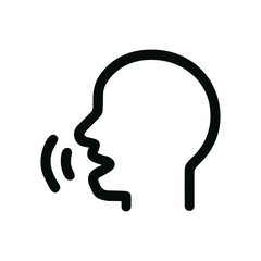 Simple Outline Talking Head Shape Illustration Communication Symbol Icon