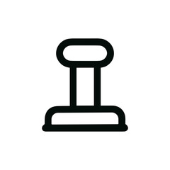 Simple Outline Pushpin Tack Pin Notice Board Tool Icon Symbol