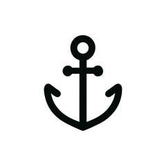 Minimalist Handdrawn Nautical Anchor Shape Silhouette Illustration Element Icon