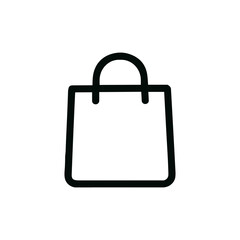 Simple Outline Handdrawn Shopping Bag Minimalist Icon for Online Store