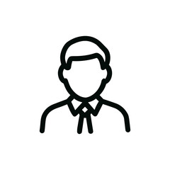 Minimalist Line Art Businessman Profile Icon with Tie and Collar