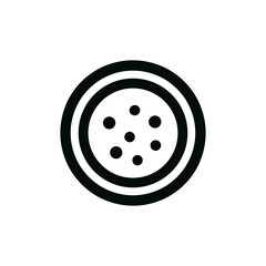 Simple Outline Circle with Dots Inside Shape Food Icon