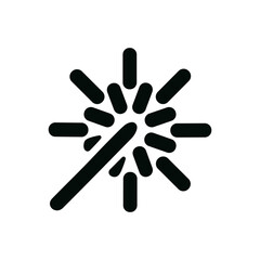 Minimalist Lineburst Shape Starburst Icon Illustration with Rounded Edges Style