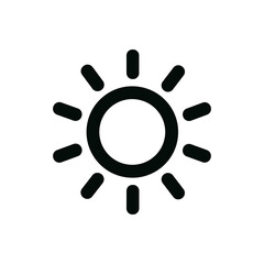 Simple Lineart Shining Sun Outline Shape Weather Forecast Icon