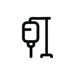 Simple Line Style IV Drip Stand Outline Infusion Symbol Icon