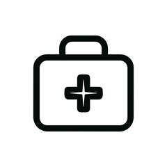 Simple Outline Medical First Aid Kit Box Emergency Icon Design