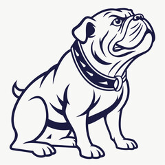 Fototapeta premium Fierce Bulldog Mascot Logo Vector Aggressive Guard Dog Illustration for Sports Team, Gaming, or Brand Identity Design