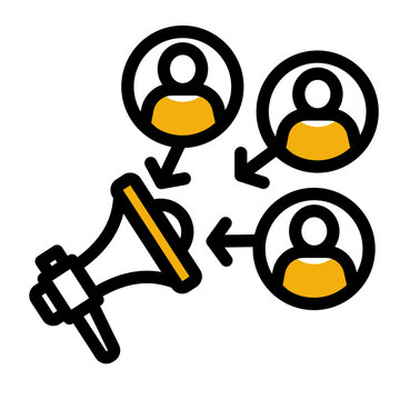 Affiliate Network and Influencer Partnership Icon (Outline Color Lineal style)