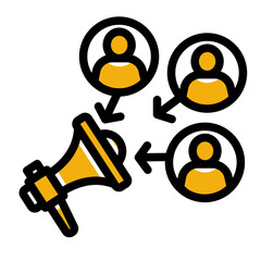 Affiliate Network and Influencer Partnership Icon (Solid Color Lineal style)