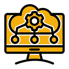 Web API and System Integration Icon (Solid Color Lineal style)