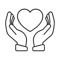 Obraz premium Hands Supporting a Heart Tolerance Symbol in a Minimalist Vector Design