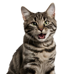 Obraz premium Happy cat smiling, no background/transparent background