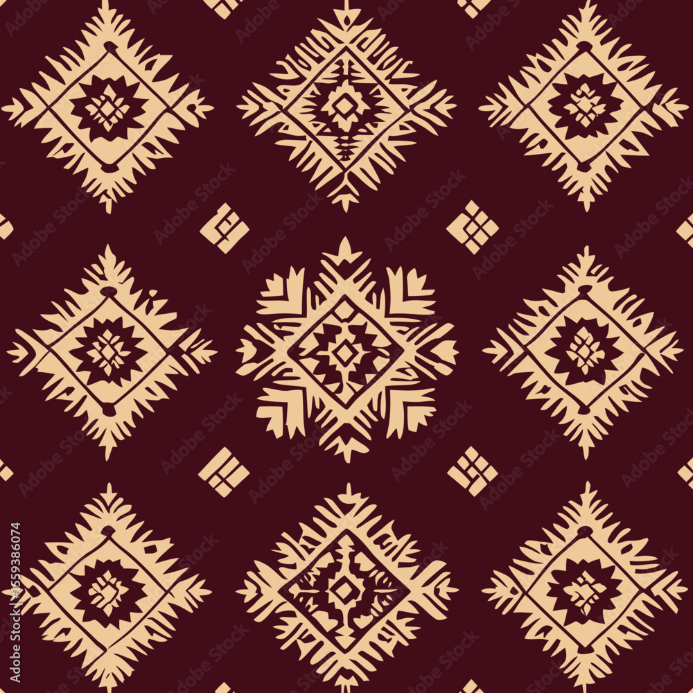 Poster a patchwork wallpaper design with native american tribal elements forms a modern abstract seamless p