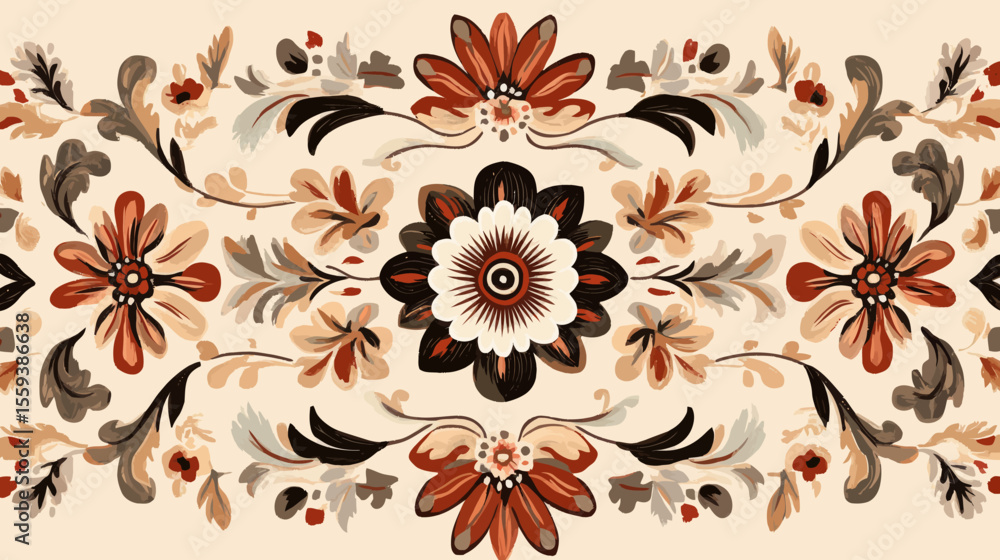 Aufkleber this design combines an ethnic pattern texture with a background print, featuring an abstract seamle
