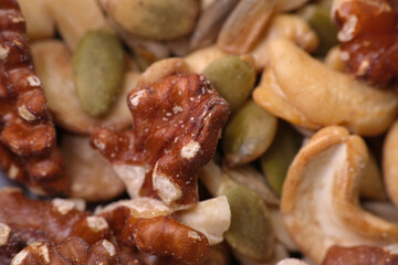 Close up of nuts texture. Rancid nuts will also have a soft texture and if you accidentally eat...
