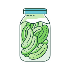 Pickled Cucumbers in Jar for Food Blogs, Healthy Recipes Websites, Cooking Tutorials, Meal Prep Ideas, and Culinary Awareness Content  
