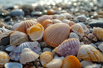 Colorful Shells on Beach