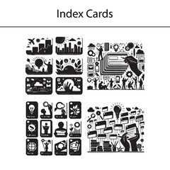 Top View of Blank Index Cards Stack Isolated on White Background, Office Stationery Set, Study Aids, Flashcards for Learning, Lined Note Cards for Students and Professionals, School and Office Supplie